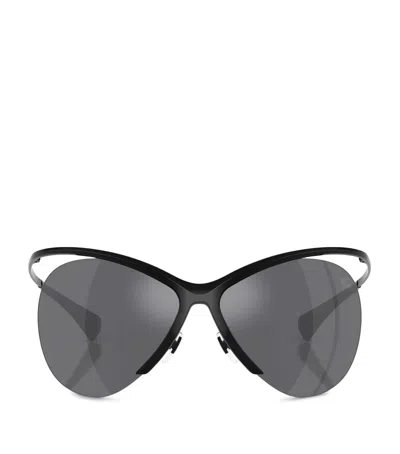 Burberry Metal Be3168 Cat Eye Sunglasses In Black