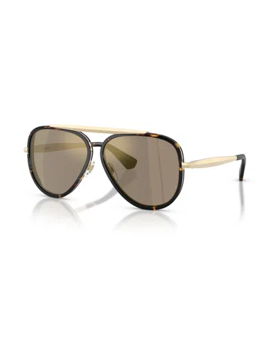 Burberry Metal Mirrored Sunglasses Be3176 In Brown