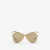 Burberry Metal Pilot Sunglasses In Gold