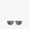 Burberry Metal Shield Rectangular Sunglasses​ In Gold