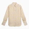 BURBERRY METAL SILK SHIRT WITH GOLD PATTERN FOR WOMEN