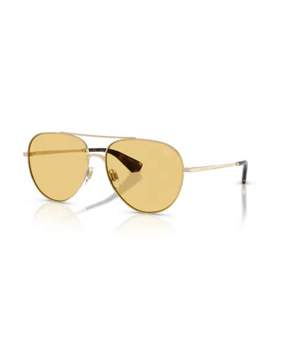 Burberry Metal-frame Aviator Sunglasses Be3172 In Gold
