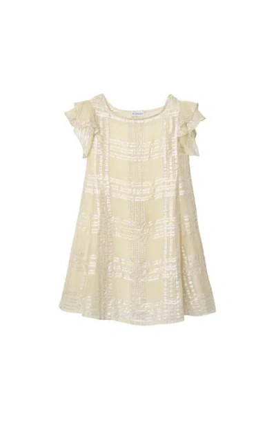 Burberry Kids'  Childrens Metallic Check Silk Dress In Neutral