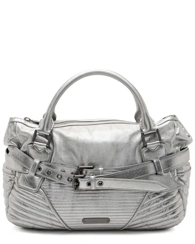 Burberry Metallic Patent Leather Winniford Satchel (authentic Pre-loved)