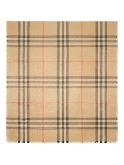Burberry Metallic Wool Scarf In Nude