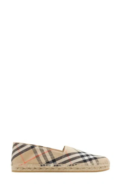BURBERRY BURBERRY MEWS CHECK ESPADRILLE FLAT