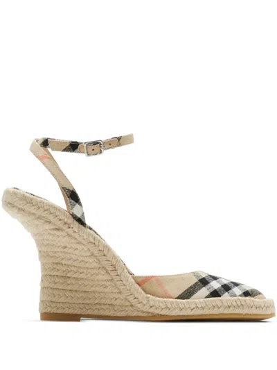 Burberry Mews Check Espadrilles In Brown