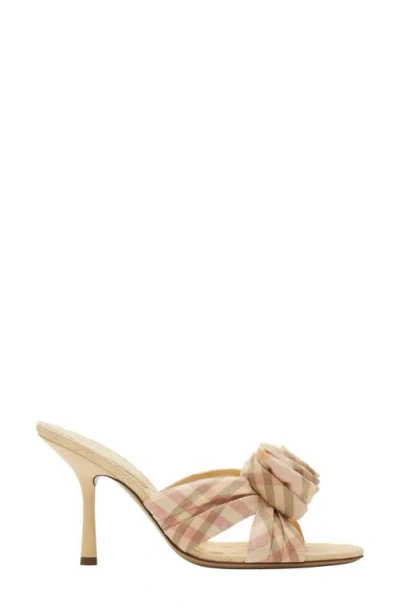 BURBERRY BURBERRY MEWS CHECK ROSE BOW SLIDE SANDAL