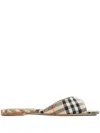 Burberry Mews Check Slides In Neutrals