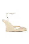 Burberry Mews Espadrille Wedge In Cotton Ip Check