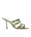 Burberry Mesh-sandalen Mit Karo 100mm In Artichoke Color
