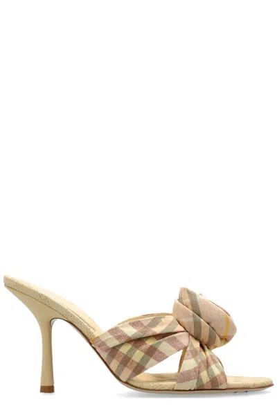Burberry Mews Rose Detailed Checked Mules