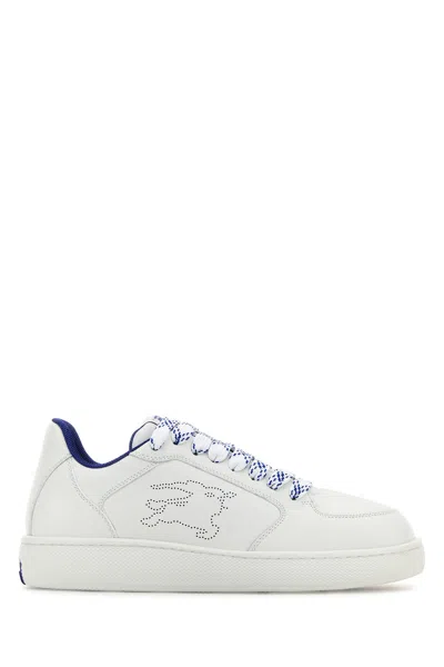 BURBERRY BURBERRY WHITE LEATHER STOCK SNEAKERS
