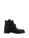 Burberry Leather Pull-on Biker Booties In Black