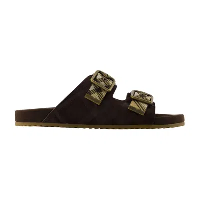 Burberry Mf Urchin Sandals In Brown