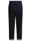 Burberry Tailored Trousers With Distinctive Check Details In Black