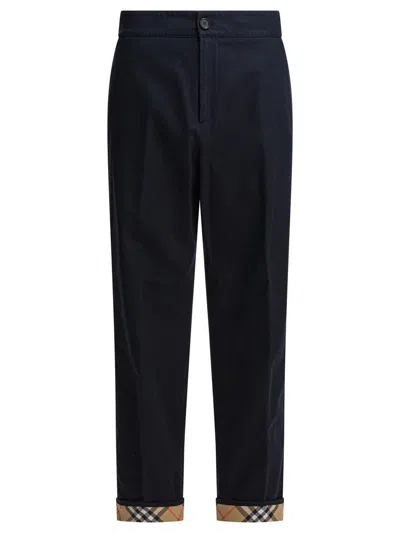 BURBERRY BURBERRY TROUSERS WITH CHECK DETAIL