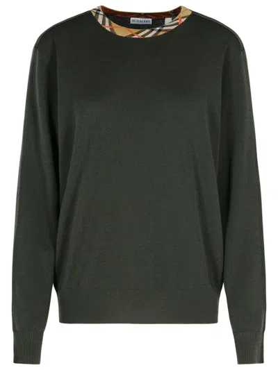 BURBERRY BURBERRY MICHAEL' DARK GREEN WOOL SWEATER