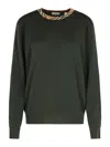 Burberry Michael Dark Green Wool Sweater In Green