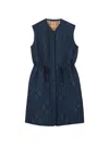 Burberry Micro Check-stitch Nylon Blend Gilet In Blue