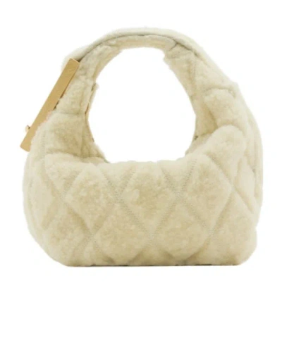 Burberry Micro Hook Chain Shoulder Bag In Nude