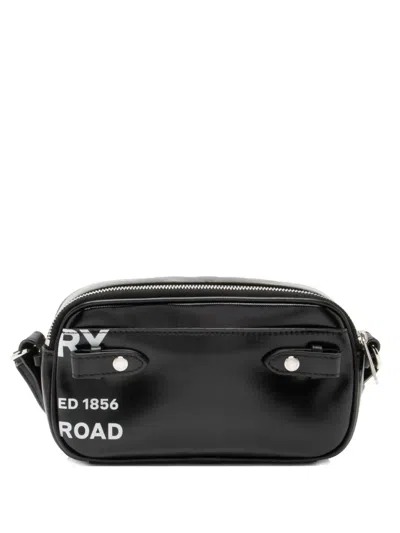 Pre-owned Burberry Micro Horseferry-print Cross Body Bag In Black