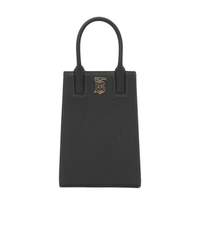 Burberry Micro Monogram Motif Tote Bag In Black