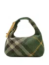 Burberry Embroidered Nylon Mini Peg Handbag In Green