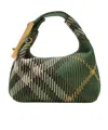 Burberry Medium Peg Check-pattern Shoulder Bag In Green