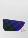 Burberry Micro Shield Chain Wallet Polyester Plaid In Blue