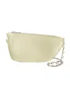 Burberry Pastel Green Leather Micro Shield Crossbody Bag In Nude