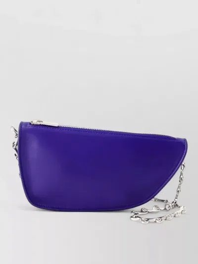 Burberry Micro Shield Wallet Chain Shoulder Bag Leather In Blue