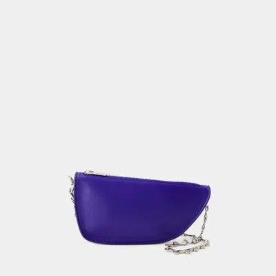 Burberry Micro Shield Wallet On Chain In Blue