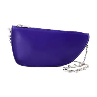 Burberry Micro Shield Wallet On Chain In Blue