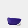 Burberry Micro Shield Wallet On Chain In Blue