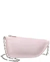 Burberry Mini Pink Leather Micro Shield Shoulder Handbag In Pink