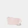 Burberry Mini Pink Leather Micro Shield Shoulder Handbag In Pink