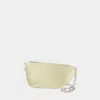 Burberry Pastel Green Leather Micro Shield Crossbody Bag In Beige