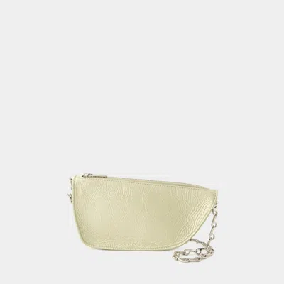 Burberry Compact Leather Shield Crossbody In Green