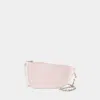 Burberry Mini Pink Leather Micro Shield Shoulder Handbag In Pink