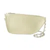 Burberry Beige Lambskin Leather Micro Sling Shield Crossbody In Gold