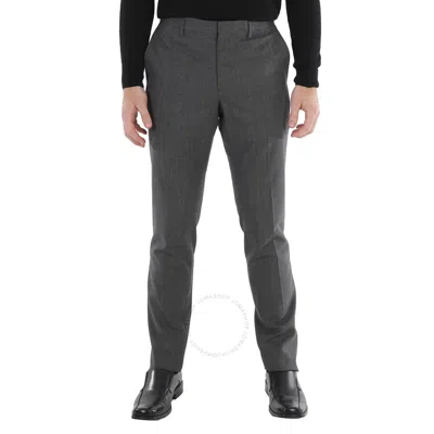 Burberry Mid Grey Melange Stirling Suit Trousers In Black