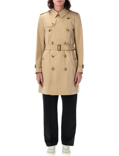 Burberry Mid Heritage Trench Jacket For Men In Beige