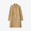 Burberry Mid-length Bonded Cotton Car Coat In Brown