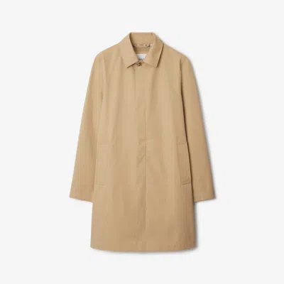 Burberry Mid-length Bonded Gabardine Car Coat In Brown