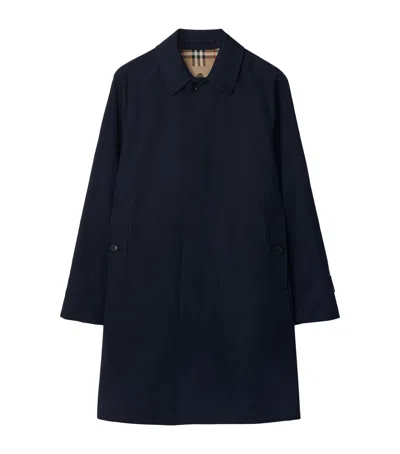 Burberry Mid-length Camden Heritage Car Coat In Blue