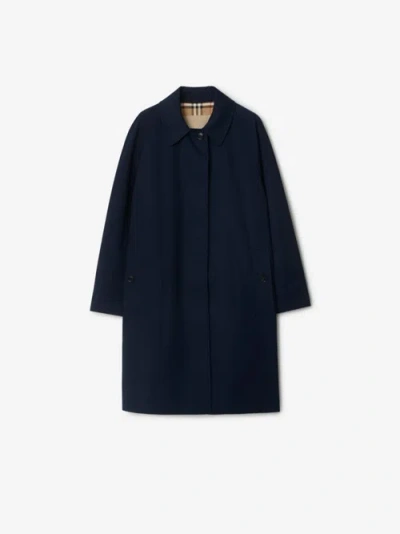 Burberry Mid-length Camden Heritage Car Coat In Coal Blue