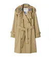 Burberry Check Collar Long Castleford Trench Coat Clothing In Multi