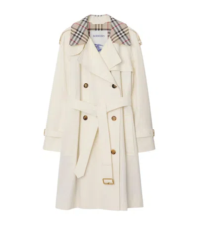 Burberry Mid-length Castleford Trench Coat In White
