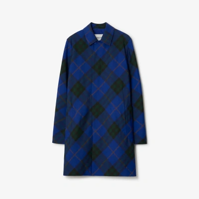 Burberry Mid-length Check Car Coat In Knight